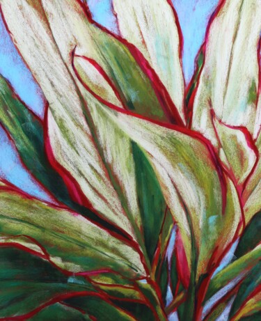 Painting titled "belle plante" by Isabelle Boccalini, Original Artwork, Pastel