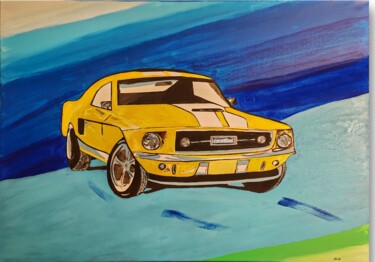 Картина под названием "Mustang" - Isabelle Breteau (Zabougne), Подлинное произведение искусства, Акрил
