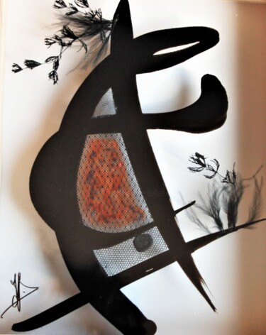 Malarstwo zatytułowany „Il Y A” autorstwa Isabelle Delteil Mc Williams, Oryginalna praca, Atrament Zamontowany na Drewniana…