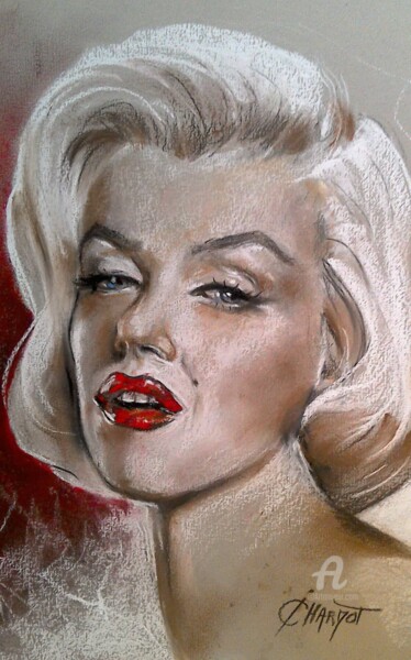 Rysunek zatytułowany „Marilyn Monroe” autorstwa Isabelle Derangere, Oryginalna praca, Pastel
