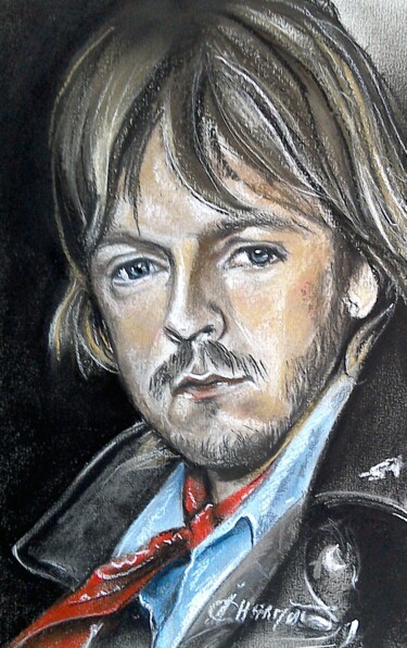 Dessin intitulée "Renaud Séchan" par Isabelle Derangere, Œuvre d'art originale, Pastel