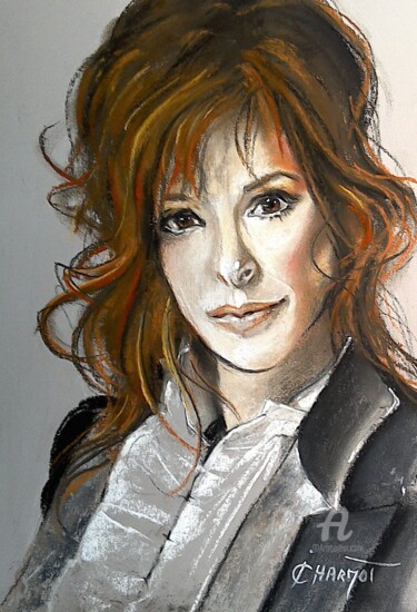 "Mylène Farmer 3" başlıklı Resim Isabelle Derangere tarafından, Orijinal sanat, Pastel