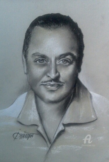 Dessin intitulée "Dario Moreno" par Isabelle Derangere, Œuvre d'art originale, Pastel