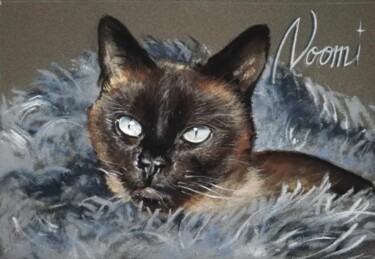 Dessin intitulée "chat noomy" par Isabelle Derangere, Œuvre d'art originale, Pastel