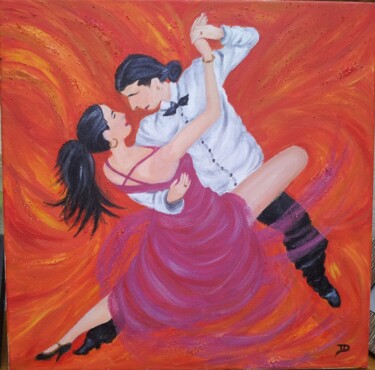 Painting titled "tango" by Isabelle Durieu, Original Artwork, Acrylic