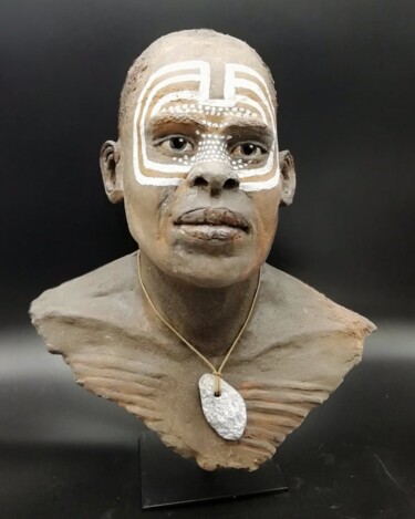 Sculpture titled "Negash" by Isabelle Fisson, Original Artwork, Clay