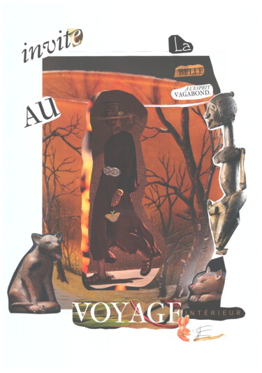 拼贴 标题为“Le Voyage Immobile” 由Isabelle Flegeau, 原创艺术品, 拼贴