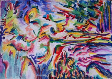 Schilderij getiteld "Célébration" door Isabelle Jourdant, Origineel Kunstwerk, Pastel