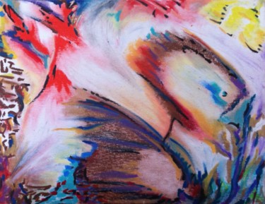 Peinture intitulée "Le canard et sa con…" par Isabelle Jourdant, Œuvre d'art originale, Pastel