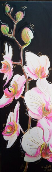 Painting titled "Night flowers" by Isabelle Jura, Original Artwork, Acrylic