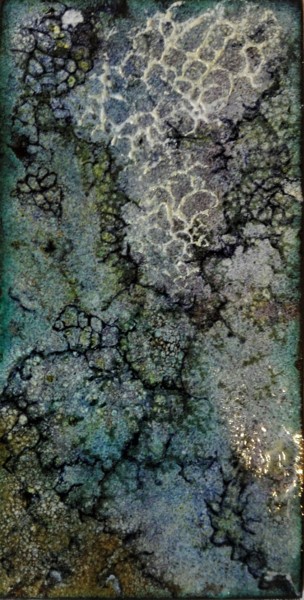 Pintura intitulada "Kaya nu hime - Pièc…" por Isabelle Mathis, Obras de arte originais, Tinta de esmalte Montado em Pedra