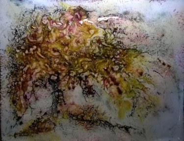 Peinture intitulée "L'ancêtre brûlé - P…" par Isabelle Mathis, Œuvre d'art originale, Émail