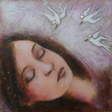 Painting titled "Sleeping beauty" by Isabelle Milloz, Original Artwork, Acrylic