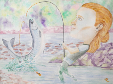 Malerei mit dem Titel "AQUARELLE originale…" von Isabelle Redonnet, Original-Kunstwerk, Aquarell