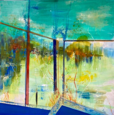 Pintura intitulada "paysage suédois" por Isabelle Reygaerts, Obras de arte originais, Óleo