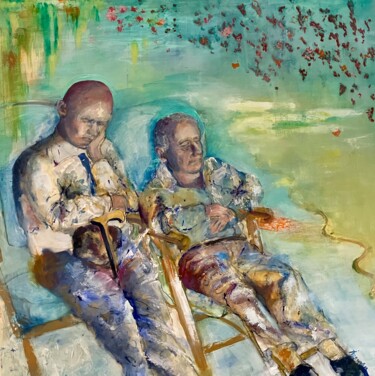 "la sieste des frères" başlıklı Tablo Isabelle Reygaerts tarafından, Orijinal sanat, Petrol Ahşap Sedye çerçevesi üzerine mo…