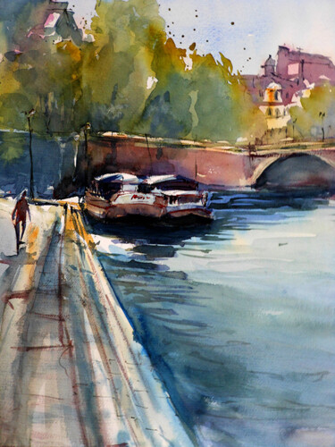 Painting titled "N°1 Toulouse Pénich…" by Isabelle Seruch Capouillez, Original Artwork, Watercolor