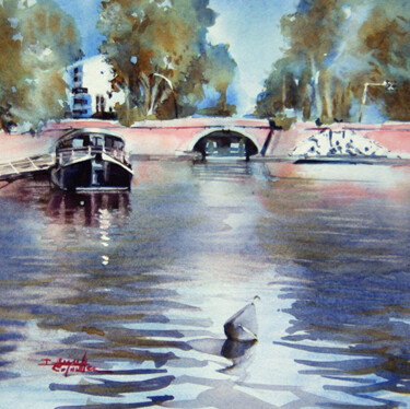 Peinture intitulée "Aquarelle toulouse…" par Isabelle Seruch Capouillez, Œuvre d'art originale, Aquarelle