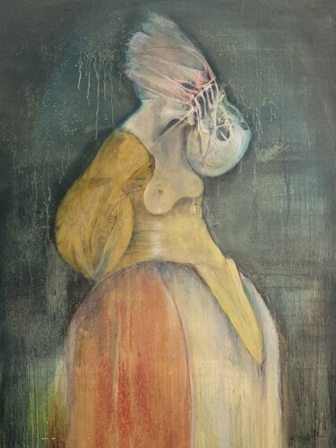Ζωγραφική με τίτλο "Egotrip" από Isabelle Vialle, Αυθεντικά έργα τέχνης, Ακρυλικό Τοποθετήθηκε στο Ξύλινο φορείο σκελετό