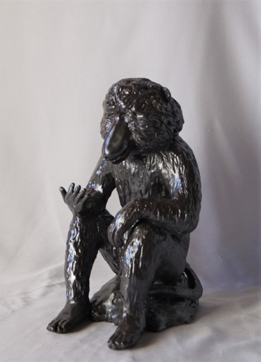 Sculpture intitulée "Babouin" par Isabelle Zwang, Œuvre d'art originale, Céramique