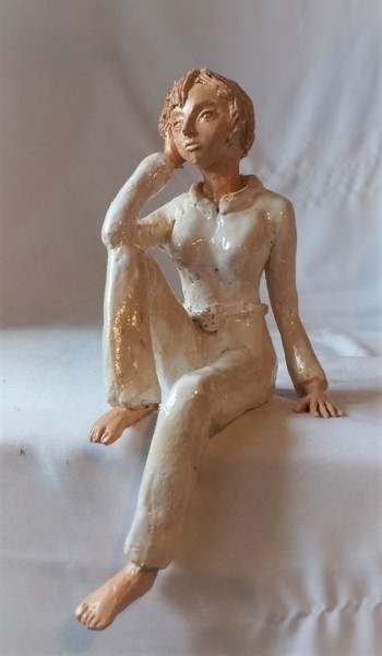 Scultura intitolato "MELANCOLIE" da Isabelle Zwang, Opera d'arte originale, Ceramica