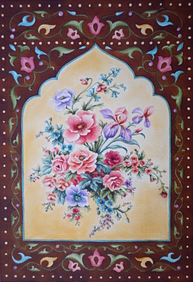 Malerei mit dem Titel "Florilège" von Isabelle Blanchon, Original-Kunstwerk, Tinte