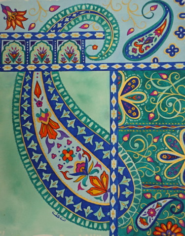 제목이 "Cachemire"인 미술작품 Isabelle Blanchon로, 원작, 잉크
