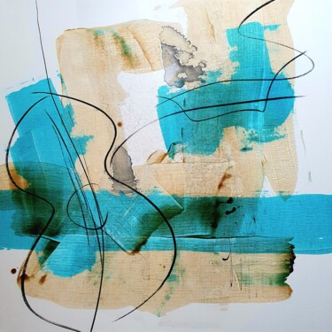 Картина под названием "Musique en tête (12…" - Isabelle Mignot, Подлинное произведение искусства, Акрил Установлен на Деревя…