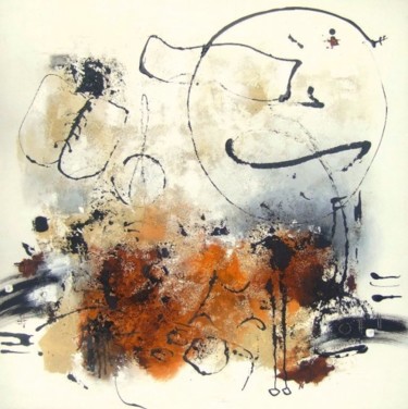 Картина под названием "Soul's vibrations 2" - Isabelle Mignot, Подлинное произведение искусства, Масло