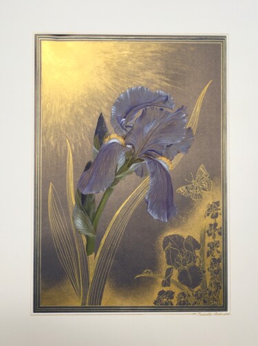 Painting titled "Iris irisé" by Isabelle Molinard, Original Artwork, Acrylic