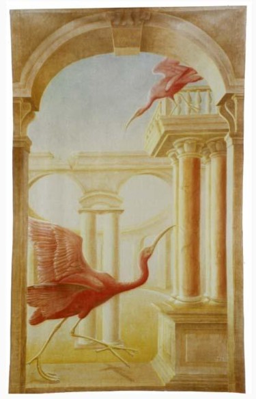 Schilderij getiteld "Ibis rouges" door Isabelle Molinard, Origineel Kunstwerk, Olie
