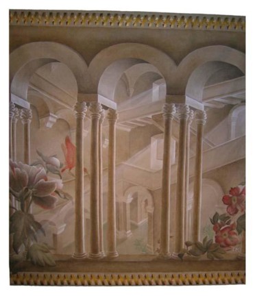 Schilderij getiteld "Triple colonne" door Isabelle Molinard, Origineel Kunstwerk, Olie