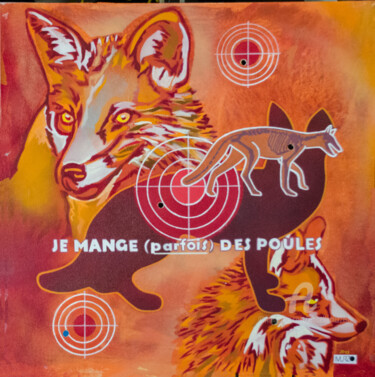 Pintura titulada "Le renard - les mal…" por Murzo, Obra de arte original, Pintura al aerosol Montado en Bastidor de camilla…