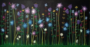 Malerei mit dem Titel "flores-silvestres" von Isabel Torner, Original-Kunstwerk, Acryl