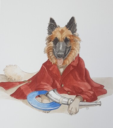 Peinture intitulée "Ragnar" par Toffee Nose, Œuvre d'art originale, Aquarelle