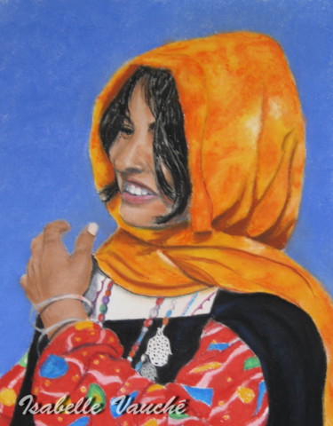 Painting titled "tunisienne" by Isabelle Vauche, Original Artwork, Oil