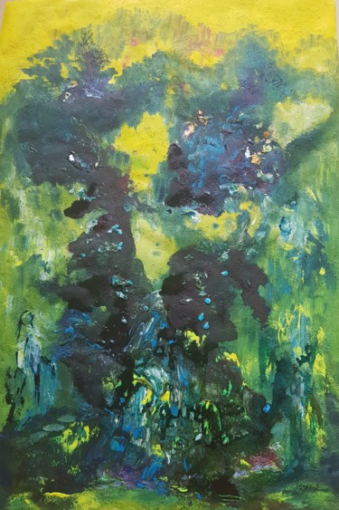 Peinture intitulée "Mont des oliviers" par Isankis, Œuvre d'art originale, Acrylique