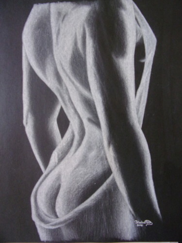 Σχέδιο με τίτλο "Mulher" από Isabel Cabrita, Αυθεντικά έργα τέχνης, Μολύβι