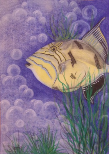 Painting titled "Cangulo, peixe mari…" by Isabel Cabrita, Original Artwork, Acrylic