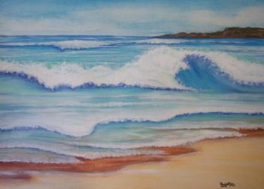 Pintura intitulada "Rebentação, praia d…" por Isabel Cabrita, Obras de arte originais, Aquarela