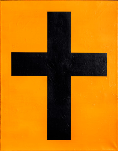 Malarstwo zatytułowany „Crucifix” autorstwa Ivan Borodin, Oryginalna praca, Akryl Zamontowany na Drewniana rama noszy
