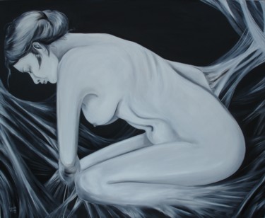 Painting titled "ENDOMETRIOSE 2 DANS…" by Virginie Isfaoui, Original Artwork, Oil Mounted on Wood Stretcher frame