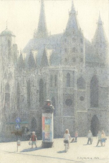 Painting titled "Stephanplatz, Wien" by Iskander Ulumbekov, Original Artwork