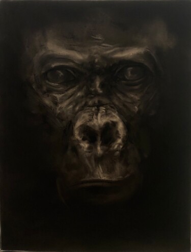 Rysunek zatytułowany „Masque 1 - Gorille” autorstwa Ismaël Maurey, Oryginalna praca, Grafit