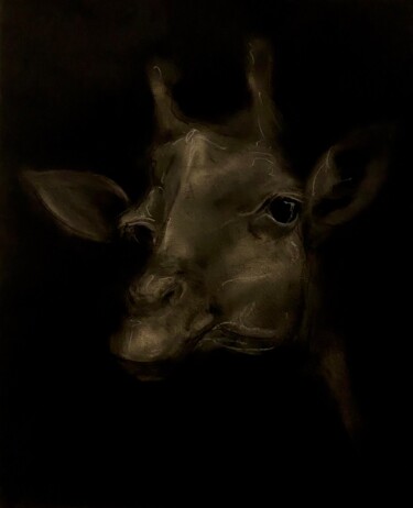 Drawing titled "Masque 6 - Girafe" by Ismaël Maurey, Original Artwork, Graphite