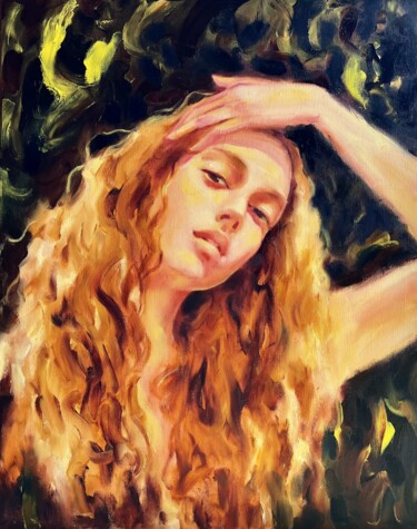 Peinture intitulée "The Sun in the hair" par Isolde Pavlovskaya, Œuvre d'art originale, Huile