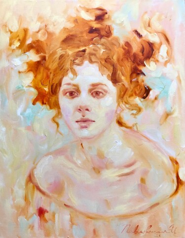 Painting titled "Warm memory" by Isolde Pavlovskaya, Original Artwork, Oil Mounted on Wood Stretcher frame