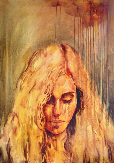 Картина под названием "Withstand the colla…" - Isolde Pavlovskaya, Подлинное произведение искусства, Масло Установлен на Дер…