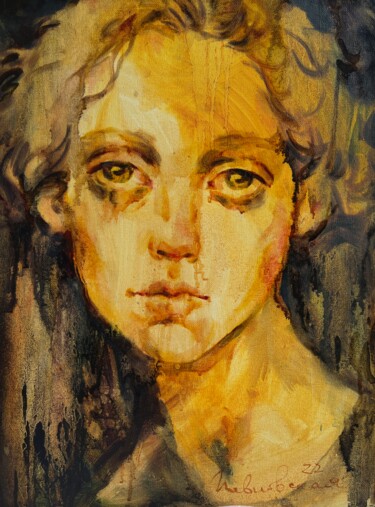 Painting titled "Melancholy about you" by Isolde Pavlovskaya, Original Artwork, Oil Mounted on Cardboard