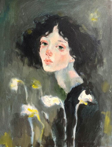 Peinture intitulée "Narcissus 3" par Isolde Pavlovskaya, Œuvre d'art originale, Huile Monté sur Châssis en bois